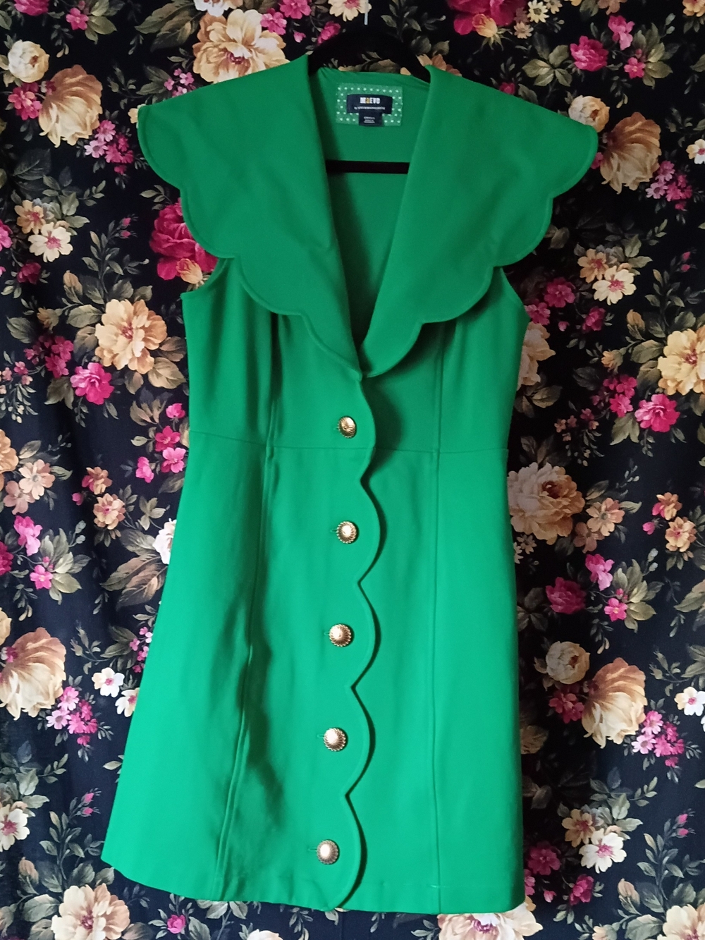 MAEVE Green Scalloped Front Dress